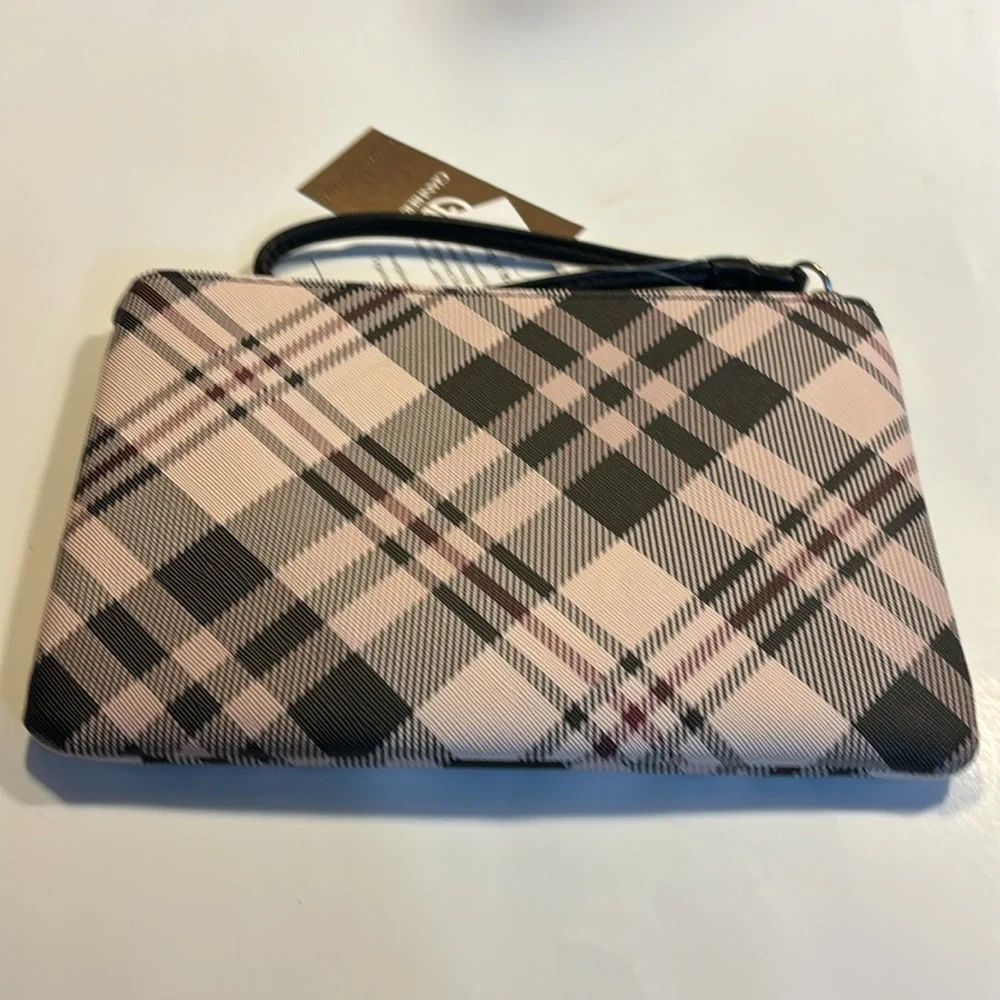 Giani Bernini wristlet tan plaid NWT